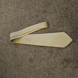 Salvatore Ferragamo Yellow Silk Tie with Blue Design